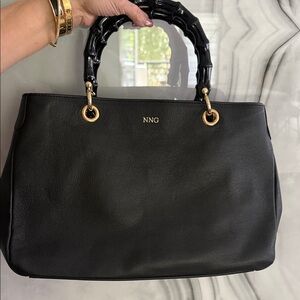 Mark & Graham Black Tote with Bamboo Handles